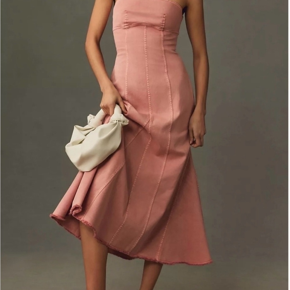 Elegant Pink Strapless Dress